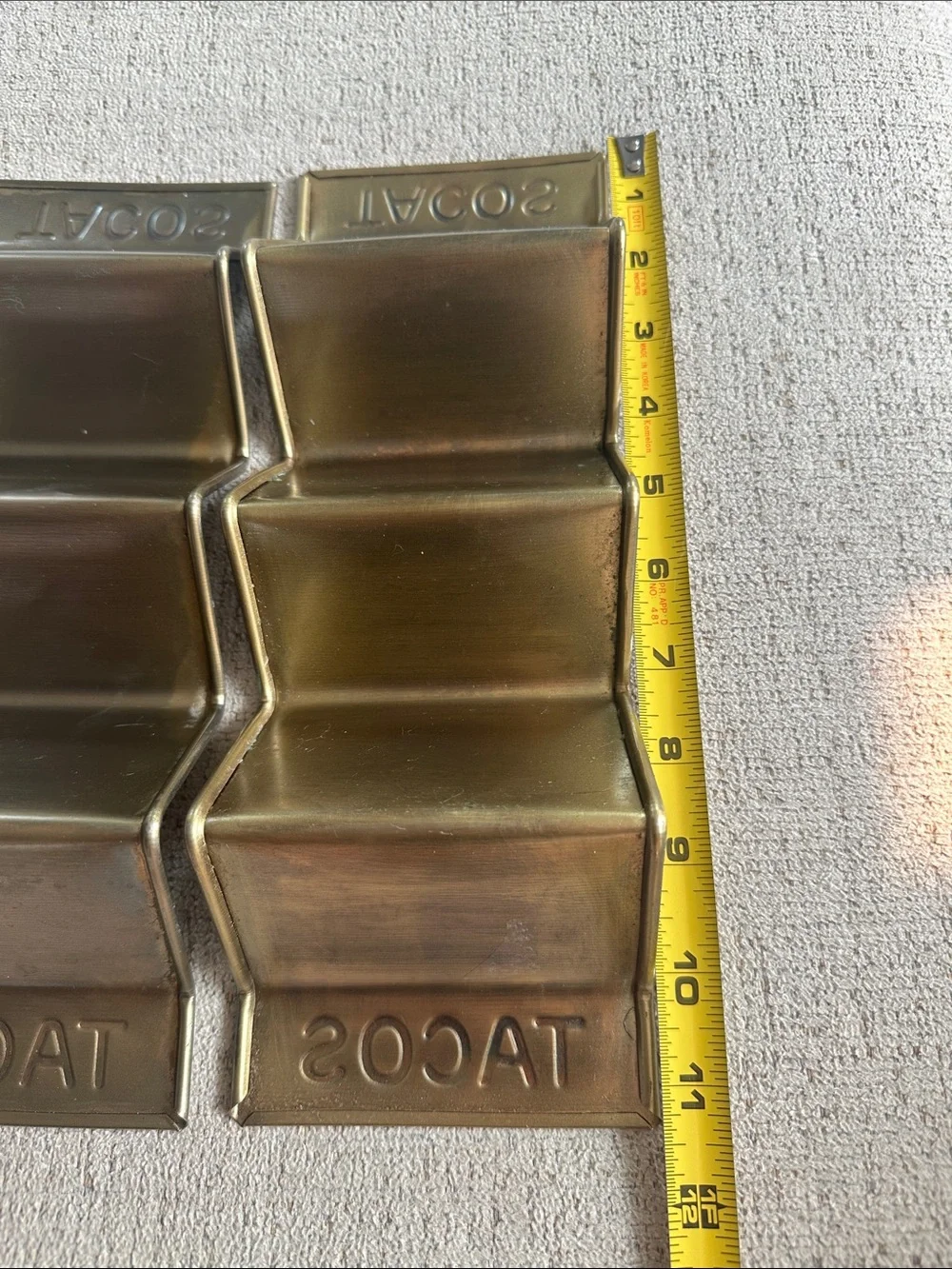 Vintage Mid-Century Modern Solid Brass Taco Holder Stands - Set of 2